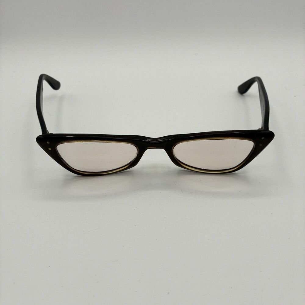 Vtg Bausch & Lomb Cat Eye Glasses Black Frames 4  - 5 1/4 B&L 4620 FRAME ONLY